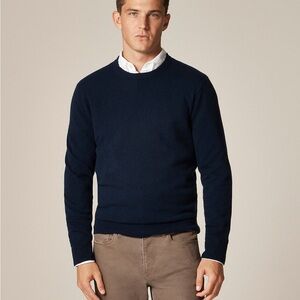 NWT J.CREW Men's Medium Navy Blue Cashmere Crew Neck Sweater